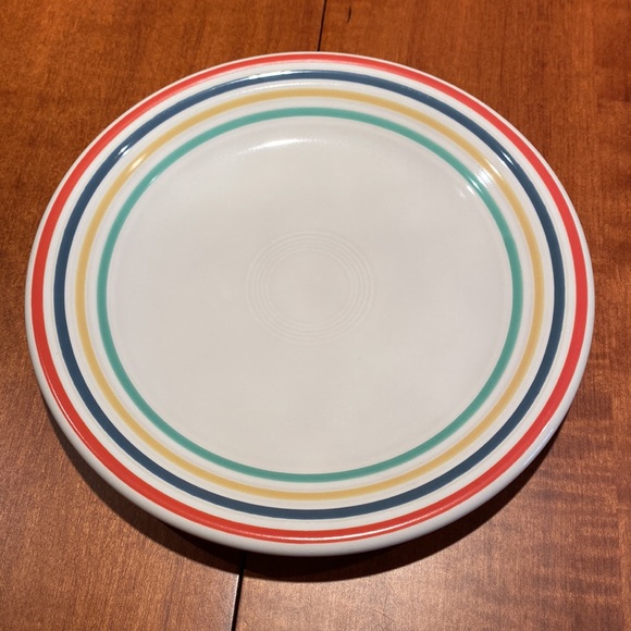 Fiestaware 7 inch plate in discontinued Quattro stripes. Perfect condition - Picture 2 of 3